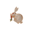 Light Luxury Rabbit Brooch Pin — Gold/Silver Tone Animal Lapel Corsage, Vintage Statement Coat Accessory, Gift for Women