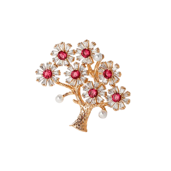 Light Luxury Tree Brooch Pin — Gold/Silver Tone Botanical Lapel Corsage, Nature Statement Accessory for Women, Vintage Gift