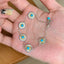 Vintage Turquoise Daisy Convertible Necklace Bracelet for Women, 925 Sterling Silver Light Luxury