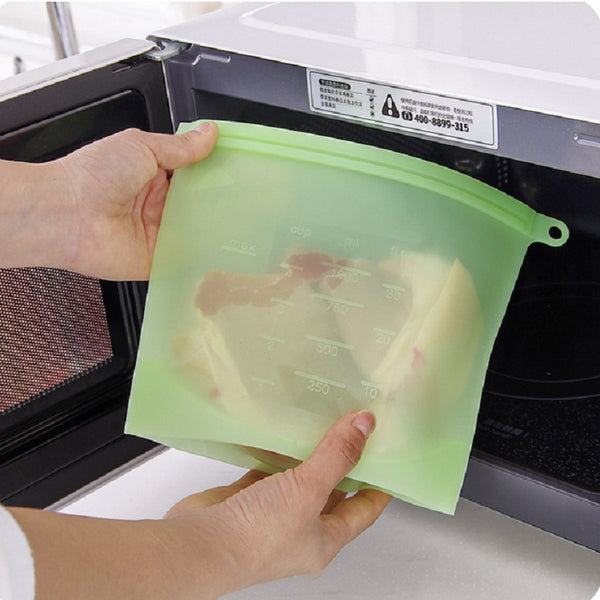 Reusable Silicone Food Storage Bags — Leak-Proof Airtight Freezer & Fridge Containers, Eco-Friendly Food Grade Silicone Zip Pouches, BPA-Free Plastic Alternative for Meal Prep, Snacks, Sous Vide & Home Organization