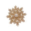 French Elegant Snowflake Brooch – Freshwater Pearl & Zircon Accents, Luxury Corsage Pin for Women, Suit Coat Accessory Gift