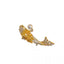 18K Gold Plated Hollow Camellia Pearl CZ Brooch — Elegant Openwork Corsage Pin, Fashion Statement Jewelry for Women