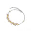 Light Luxury Wheat Spike Chain Bracelet — Rhodium Plated Copper Alloy, Multicolor CZ, Niche Dainty Jewelry for Women