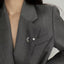 Fan-Shaped CZ Pearl Brooch Pin — Light Luxury Anti-Exposure Corsage, Versatile Suit Coat Jewelry Gift for Women