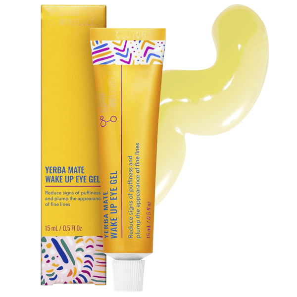 Yerba Mate Wake Up Eye Gel — Caffeine & Hyaluronic Acid Eye Treatment Targets Dark Circles & Puffiness, Lightweight Vegan Face Skincare for All Skin Types, 0.5 fl oz / 15 ml
