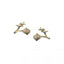 Light Luxury Star and Heart Sparkling Stone Stud Earrings Set, Hypoallergenic Gold Silver Tone Niche Piercing Jewelry for Women