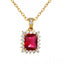 Vintage Geometric Square CZ Stud Earrings & Pendant Necklace Set — Copper Alloy Gold/Silver Tone, Elegant Jewelry for Women