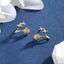 Light Luxury Star and Heart Sparkling Stone Stud Earrings Set, Hypoallergenic Gold Silver Tone Niche Piercing Jewelry for Women