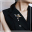Light Luxury French Butterfly Chain Tassel Brooch Pin — CZ Rhinestone Statement Suit Corsage, Elegant Gift for Women
