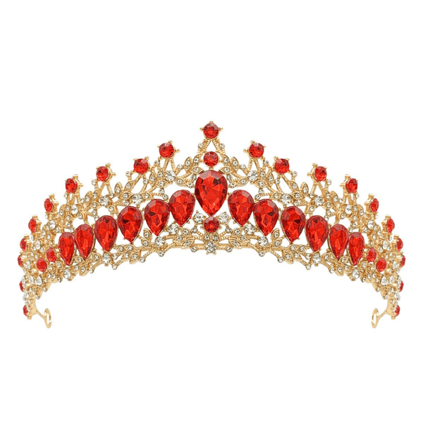 Rhinestone Crown Tiara Headband — Sparkling Alloy Crystal Bridal Queen Headpiece, Gold/Silver Plated for Wedding, Prom & Party