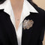 Sculpted Pleated Leaf Brooch Pin — Light Luxury Niche Corsage, Artistic Versatile Statement Coat Accessory for Women
