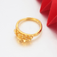 Minimalist Flower Adjustable Ring — Gold Tone Open Wrap Copper Band, Dainty Floral Stackable Ring, Vintage Gift for Women