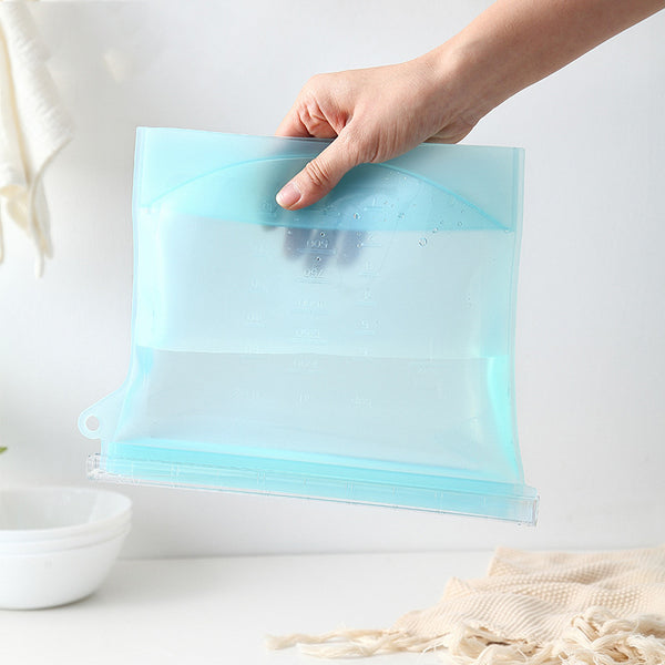 Reusable Silicone Food Storage Bag 1000ml — Leak‑Proof, Freezer & Microwave Safe, BPA‑Free Platinum Silicone Pouch, Eco‑Friendly Airtight Seal for Meal Prep, Marinating & Sous Vide