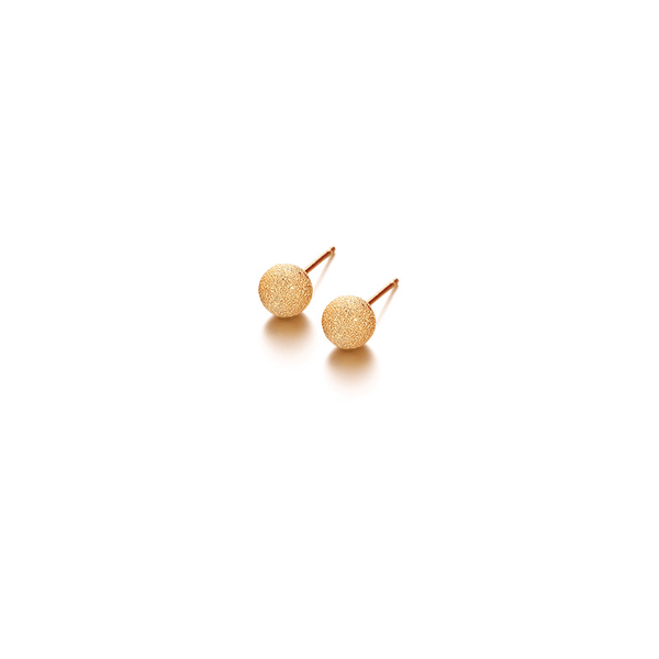 Light Luxury 24k Gold-Plated Copper Alloy Matte Round Stud Earrings — Minimalist Everyday Dainty Jewelry for Women