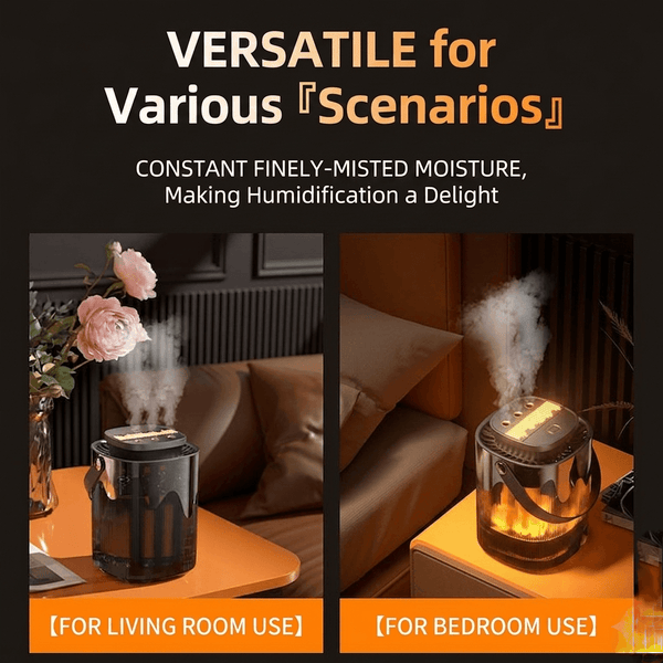 3-Nozzle Ultrasonic Air Purifier & Humidifier Combo – Large 6.5L Capacity, High-Capacity Cool Mist with Adjustable Output & Auto Mode, Whisper-Quiet Home Air Washer with Essential Oil Diffuser & 12H Timer for Large Rooms, Bedrooms & Office