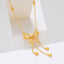 24K Gold-Plated Copper Alloy Tassel Bow Necklace — Light Luxury Fall Winter Choker, Niche Statement Jewelry for Women, Wholesale Available