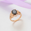 Vintage Inlaid Faux Gemstone Ring — 18K Gold‑Plated Copper, Ornate Retro Statement Band, Adjustable Open Design, Antique Cocktail Jewelry for Women