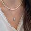 French Vintage Iris Pendant Necklace, 925 Sterling Silver Light Luxury Brushed Finish for Women
