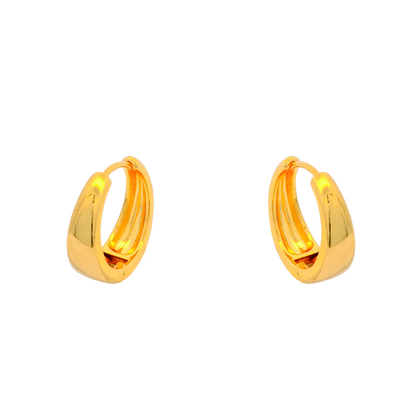 Light Luxury Polished Copper Alloy Ear Cuff Hoops — Minimalist Statement Earrings for Women, Gold/Silver Tone