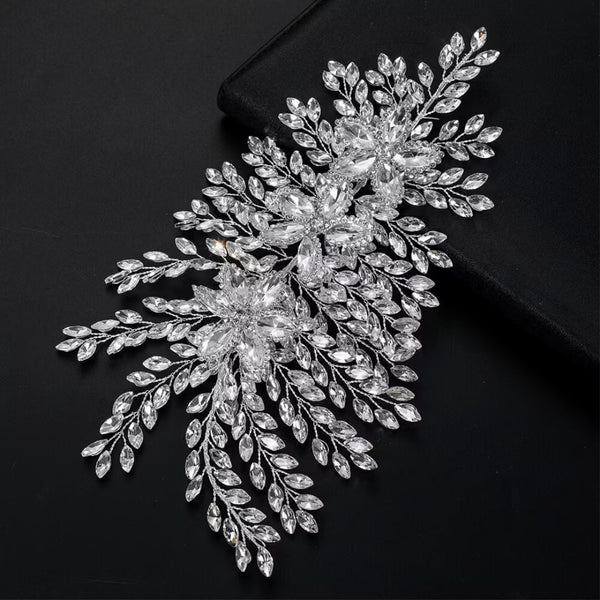 3-Piece Bridal Hair Accessories Set — Rhinestone Hair Vine Comb, Crystal Headband & Shiny Hoop, Wedding Hairwear Gift for Bride & Bridesmaid