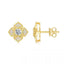 Hypoallergenic Four-Leaf Clover Moissanite Stud Earrings, Gold-Tone 925 Sterling Silver Anti-Tarnish Niche Luxury for Women
