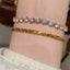925 Sterling Silver Brushed Woven Bracelet with Sparkling Stones, Light Luxury Cool Elegance for Women
