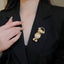 Ultra-Sparkling Rhinestone Polished Bear Brooch Pin — Light Luxury Minimalist European Suit Coat Accessory for Women, Elegant Gift
