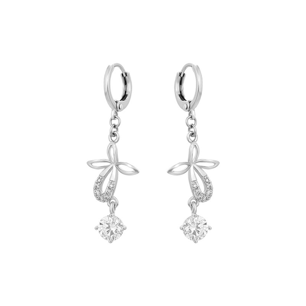 Long Tassel Butterfly Ear Cuff — Light Luxury Silver-Tone Plated Copper Alloy, Minimalist Niche Statement Earrings for Women, Wholesale Available