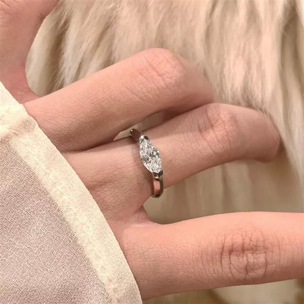 Light Luxury Floating Angel Eye Marquise Moissanite Ring, 925 Sterling Silver Anti-Tarnish for Women