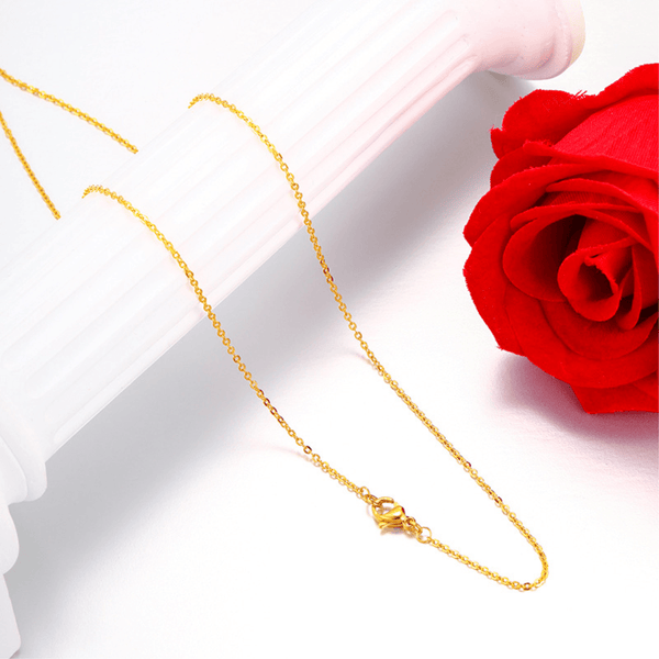 Light Luxury Copper Alloy Plain Chain Necklace — Minimalist Everyday Layering Chain with Lobster Clasp, Gold/Silver Tone Jewelry for Women