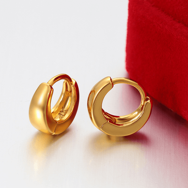 Light Luxury Polished Copper Alloy Ear Cuff Hoops — Minimalist Statement Earrings for Women, Gold/Silver Tone
