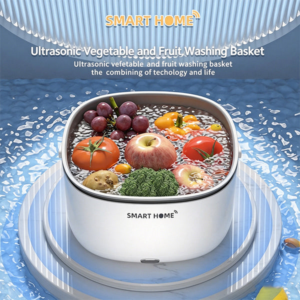 Multifunctional Ultrasonic Vegetable Washer Large Capacity Electric Fruit Cleaner Drain Basket Food Purifier Wholesale