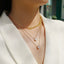 Dainty French Triple-Layer Long Collarbone Necklace for Women, Summer Minimalist Anti-Tarnish Light Luxury Niche