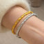 Vintage 925 Sterling Silver Woven Radiance Twist Bangle, 24K Gold Plated Cool Elegance for Women