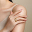 Fashion Gold Plated 925 Sterling Silver Moissanite Ring for Women, Light Luxury Anti-Tarnish Hand Jewelry