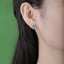 Verdant Mist Lab-Grown Emerald Stud Earrings, 925 Sterling Silver Anti-Tarnish Hypoallergenic for Women