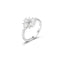 Light Luxury Flower CZ Ring — Copper Alloy Dainty Floral Band, Sweet Niche Jewelry for Women, Gold/Silver Tone