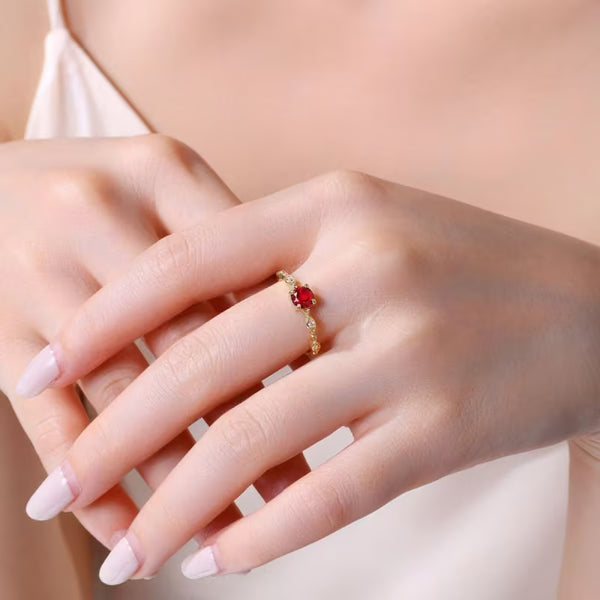 Ruby Red Garnet Ring 925 Sterling Silver – Light Luxury Niche, Anti-Tarnish for Women