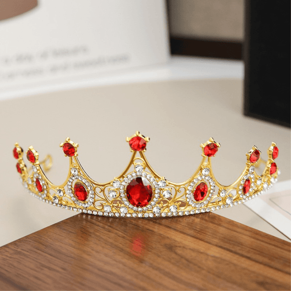 Rhinestone Crown Tiara Headband — Sparkling Alloy Crystal Bridal Queen Headpiece, Gold/Silver Plated for Wedding, Prom & Party