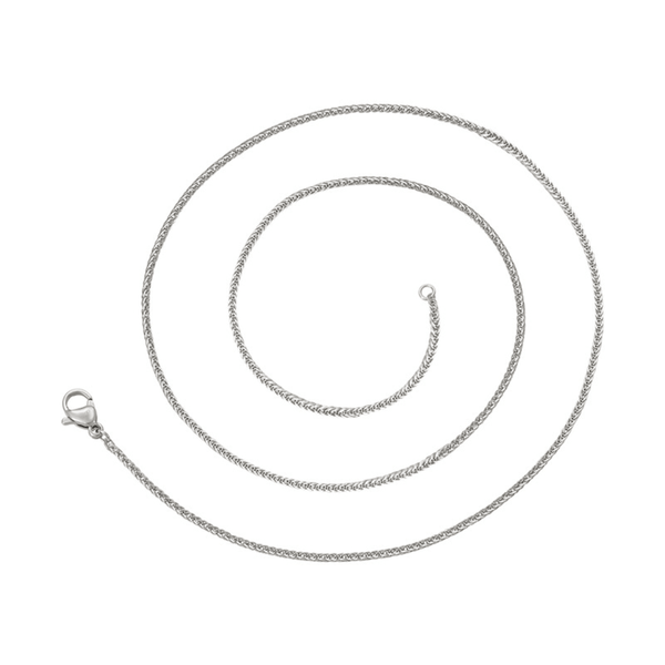 Stainless Steel Silver Curb Chain Necklace — Everyday Minimalist Hypoallergenic Layering Choker for Women, Pendant-Ready