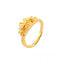 Minimalist Flower Adjustable Ring — Gold Tone Open Wrap Copper Band, Dainty Floral Stackable Ring, Vintage Gift for Women
