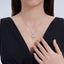 Tropical Palm Leaf Pendant Necklace 925 Sterling Silver – Moissanite Long Collarbone Chain for Women, Light Luxury Elegance
