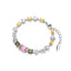 Light Luxury Multicolor Gemstone Tennis Bracelet — Geometric Bar Design, Gold Chain, Dainty Gift for Women, Daily & Party