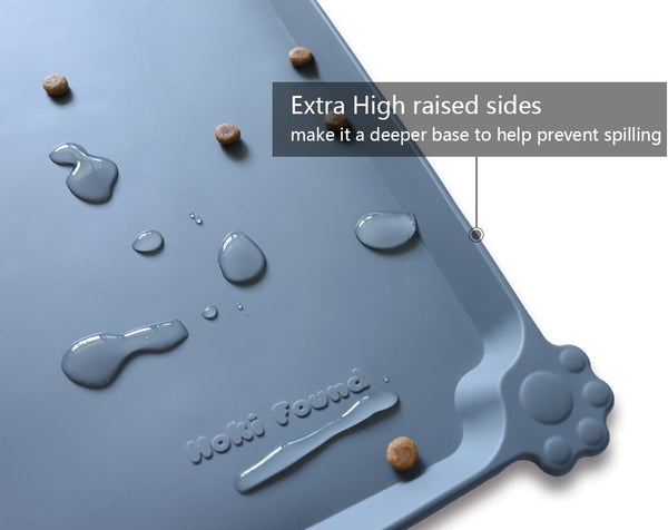 Hoki found -waterproof pet feeding mats with high lips - multiple size and colors for dogs, cats & others-g