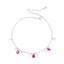 Galaxy Rose Red Teardrop Zircon Anklet, 925 Sterling Silver, Light Luxury Friendship