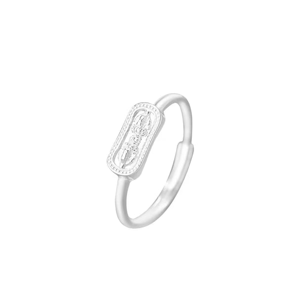 Adjustable Vajra Ring for Women, 999 Fine Silver Chinese Style Open Band Index Finger Jewelry, Unique Gift