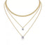 Dainty French Triple-Layer Long Collarbone Necklace for Women, Summer Minimalist Anti-Tarnish Light Luxury Niche