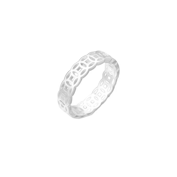 Dainty Flower Ring for Women, Adjustable Gold Plated 925 Sterling Silver, Minimalist Floral Band