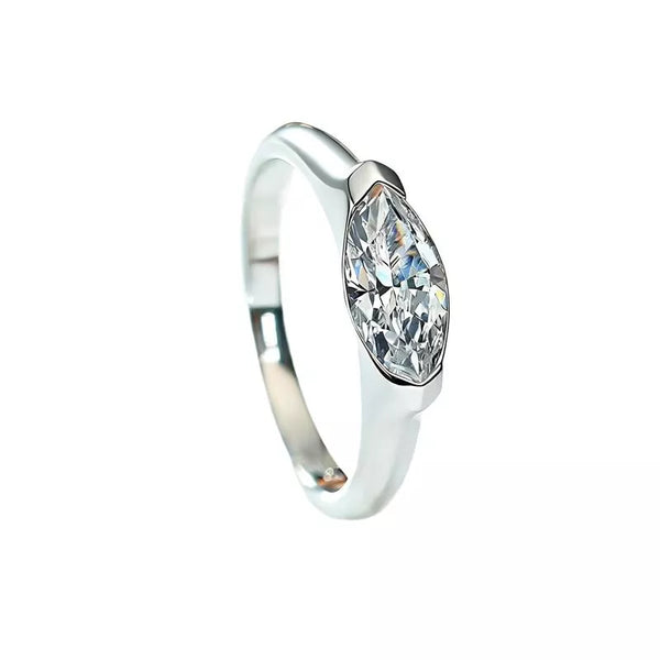 Light Luxury Floating Angel Eye Marquise Moissanite Ring, 925 Sterling Silver Anti-Tarnish for Women