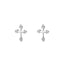 S999 Sterling Silver Cross Stud Earrings, Minimalist Screw Back Ear Jewelry for Women & Cartilage Piercing